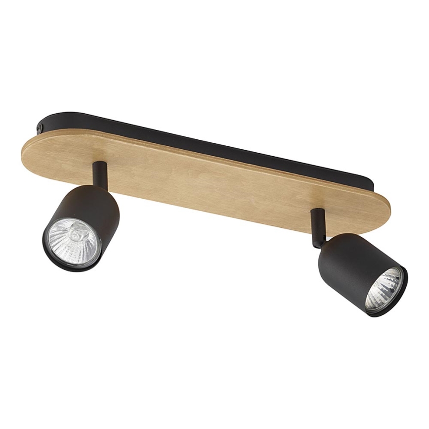 Spot svetiljka TOP WOOD 2xGU10/10W/230V crna/drvo