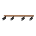 Spot svetiljka TOP WOOD 4xGU10/10W/230V crna/drvo
