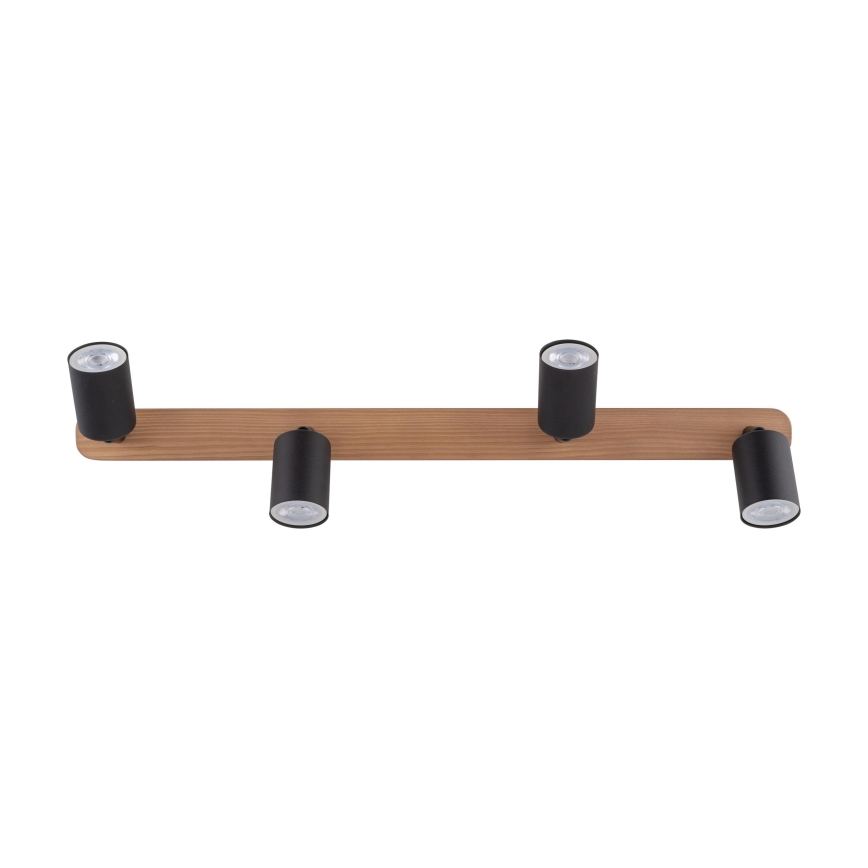 Spot svetiljka TOP WOOD 4xGU10/10W/230V crna/drvo
