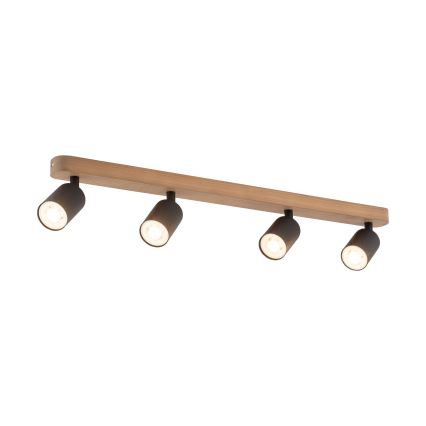 Spot svetiljka TOP WOOD 4xGU10/10W/230V crna/drvo