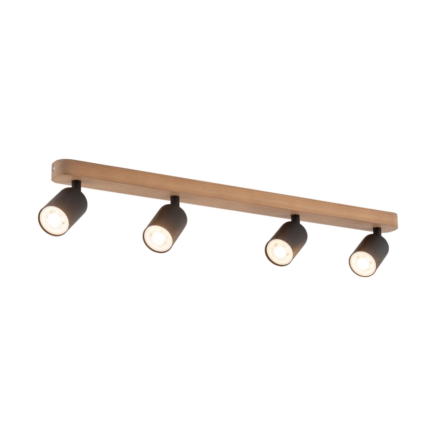 Spot svetiljka TOP WOOD 4xGU10/10W/230V crna/drvo