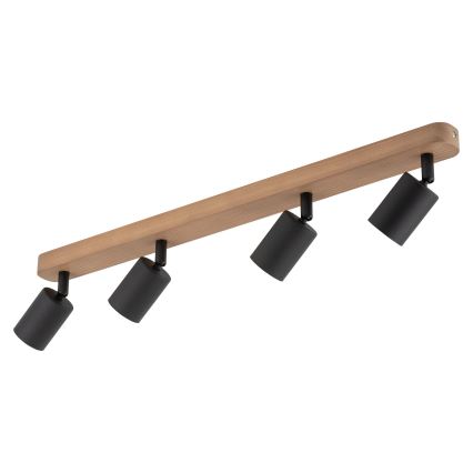 Spot svetiljka TOP WOOD 4xGU10/10W/230V crna/drvo