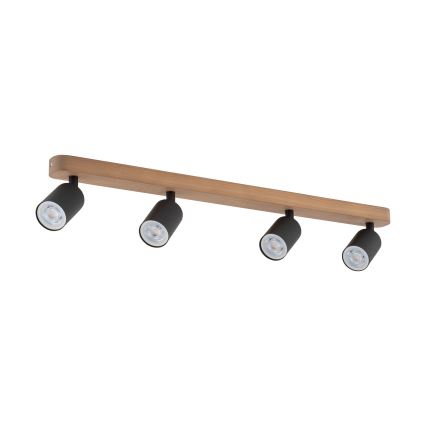 Spot svetiljka TOP WOOD 4xGU10/10W/230V crna/drvo