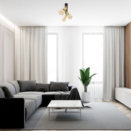 Spot svetiljka TUBE 3xE27/15W/230V zlatna/crna