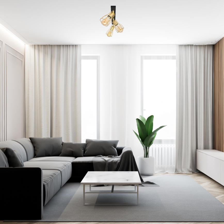 Spot svetiljka TUBE 3xE27/15W/230V zlatna/crna