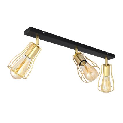 Spot svetiljka TUBE 3xE27/15W/230V zlatna/crna