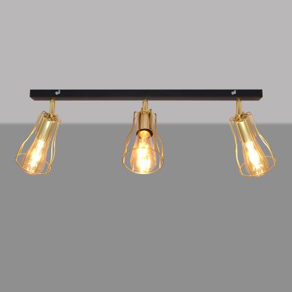 Spot svetiljka TUBE 3xE27/15W/230V zlatna/crna