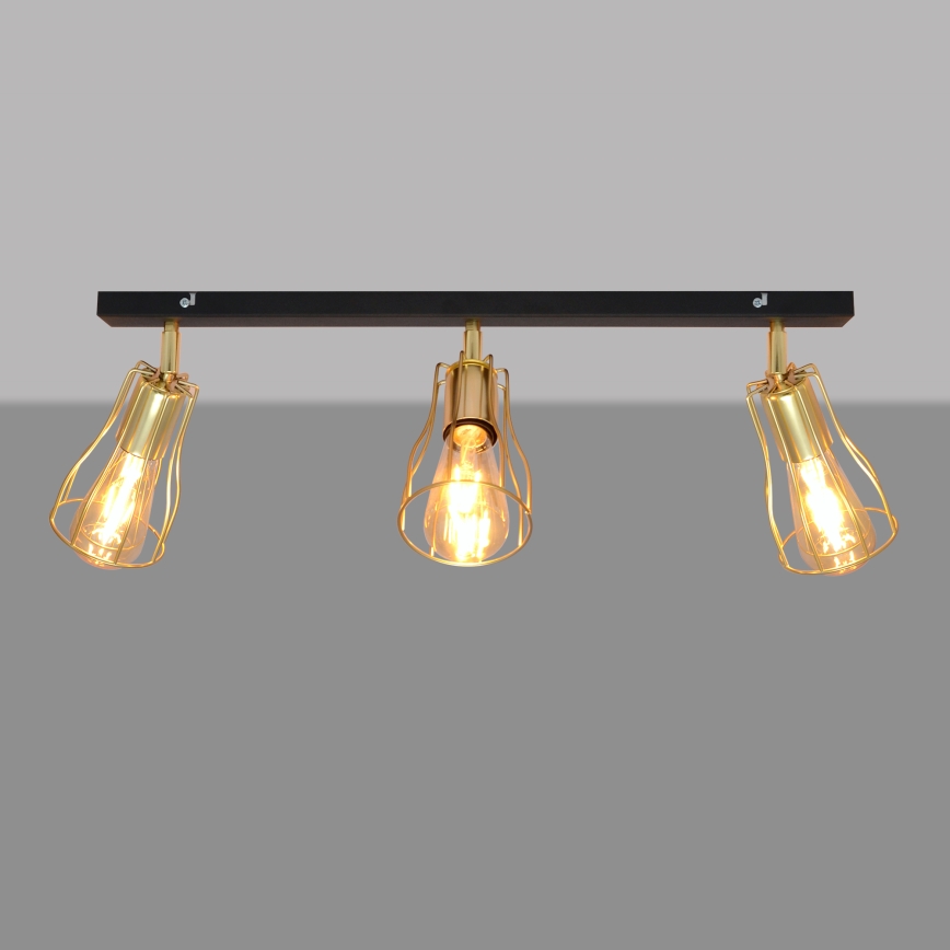 Spot svetiljka TUBE 3xE27/15W/230V zlatna/crna