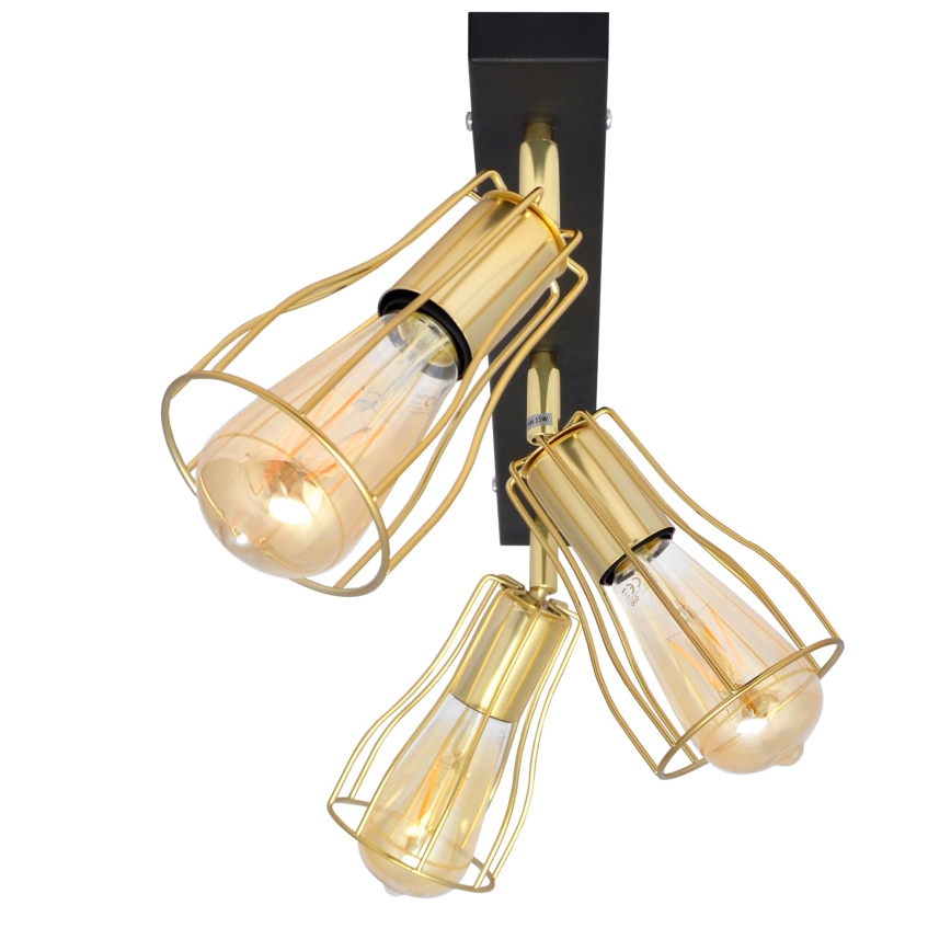 Spot svetiljka TUBE 3xE27/15W/230V zlatna/crna