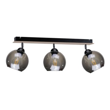 Spot svetiljka UNO WOOD 3xE27/60W/230V crna/smeđa