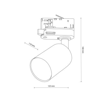 Spot svetiljka za 3-fazni šinski sistem TOP 1xGU10/10W/230V, bela