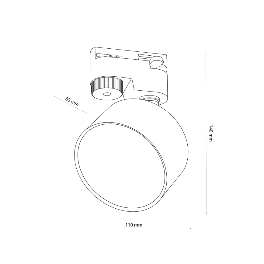 Reflektor za jednofazni šinski sistem AVIA 1xGX53/15W/230V, beli