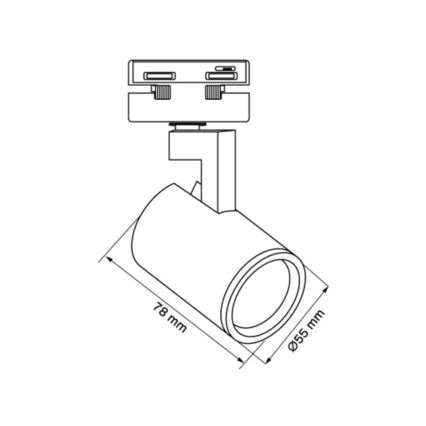 Spot svetiljka za šinski sistem LYNX 1xGU10/10W/230V crna