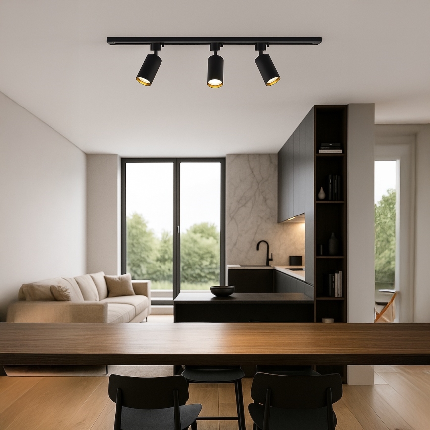 Spot svetiljka za šinski sistem TIGER 3xGU10/10W/230V crna