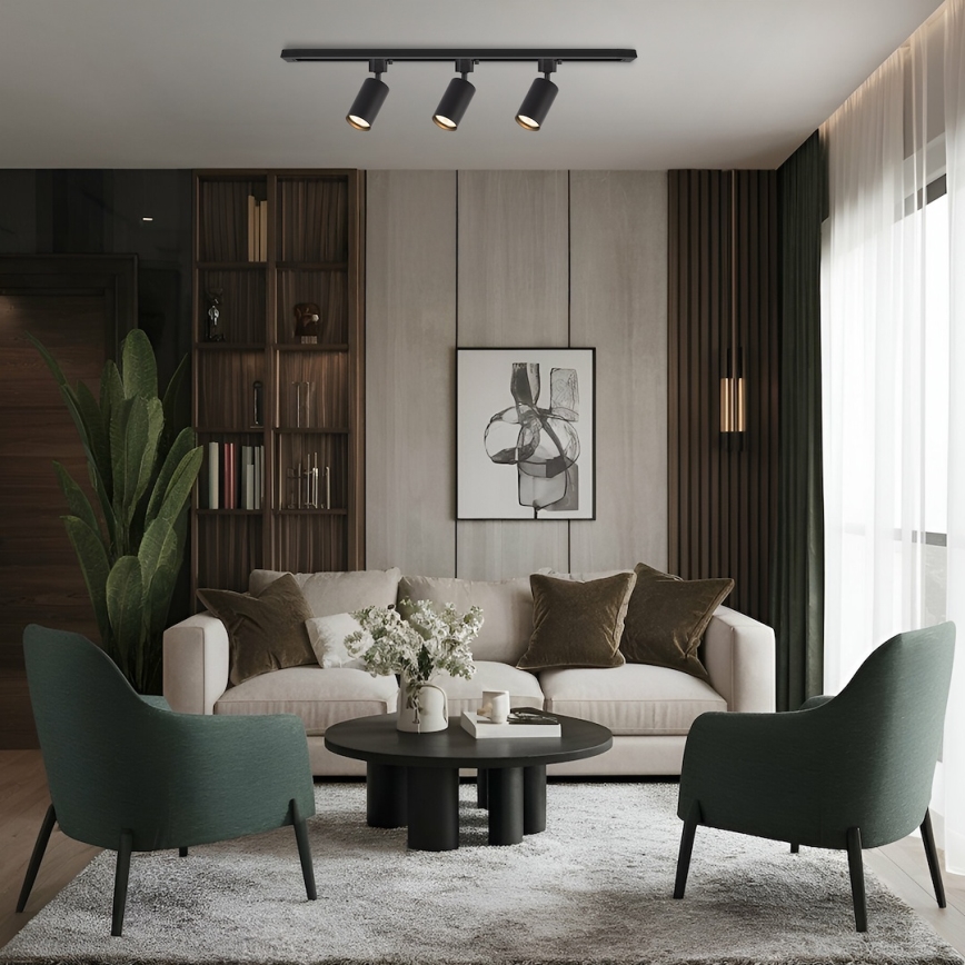 Spot svetiljka za šinski sistem TIGER 3xGU10/10W/230V crna