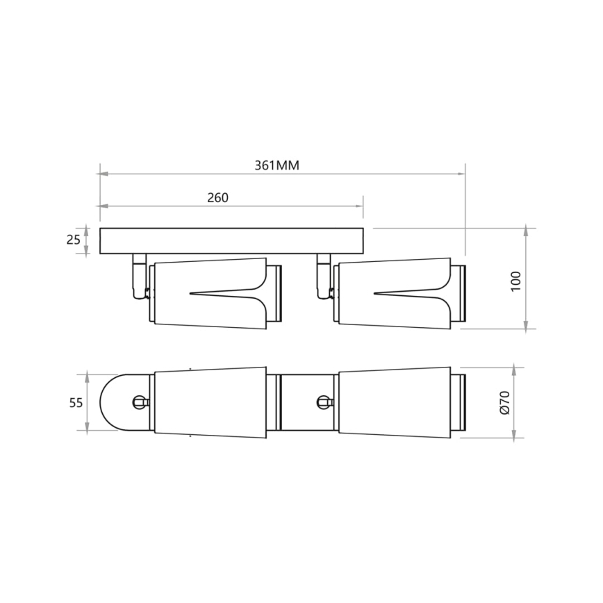 Spot svetlo FLOWER 2xGU10/8W/230V crno