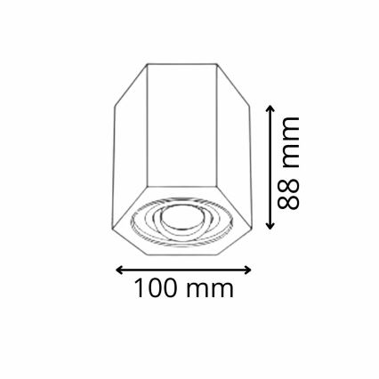 Spot svetlo HEXAGON 1xGU10/10W/230V crno
