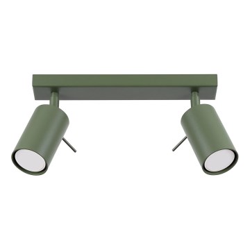 Spot svetlo RING 2xGU10/10W/230V zeleno