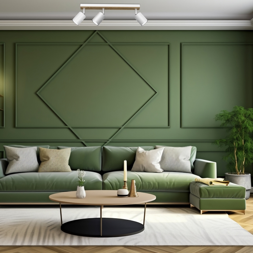 Spot svetlo TERRA 3xGU10/8W/230V bela/hrast