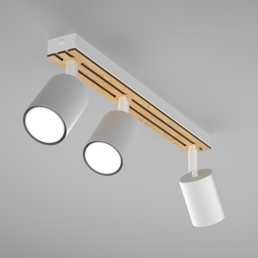 Spot svetlo TERRA 3xGU10/8W/230V bela/hrast