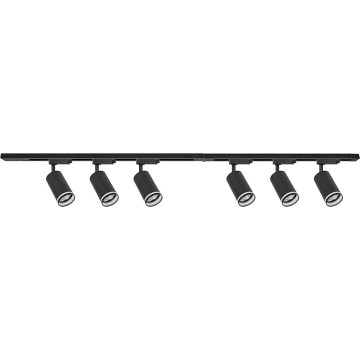 Spot svetlo u šinskom sistemu PIPE 6xGU10/10W/230V, crno