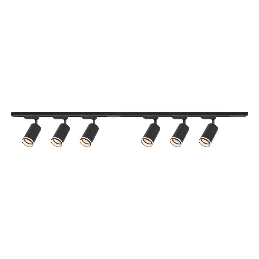 Spot svetlo u šinskom sistemu PIPE 6xGU10/10W/230V, crno