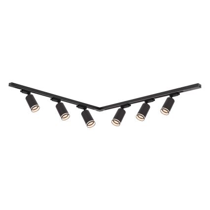 Spot svetlo u šinskom sistemu PIPE 6xGU10/10W/230V, crno
