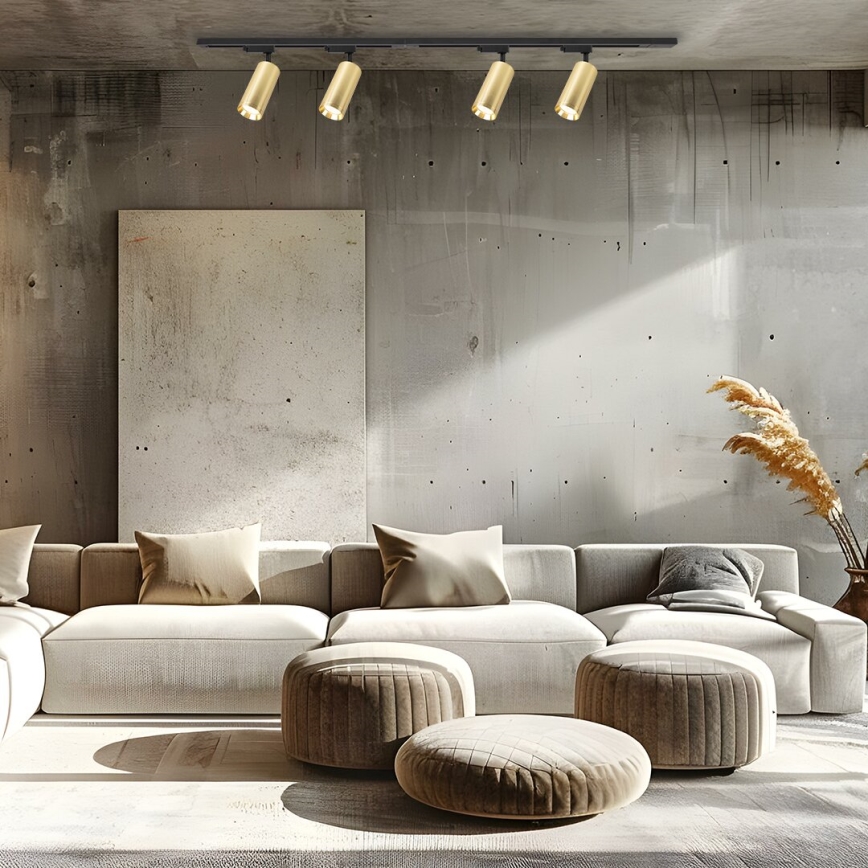 Spot svetlo za šinski sistem MICA 4xGU10/10W/230V, zlatna/crna