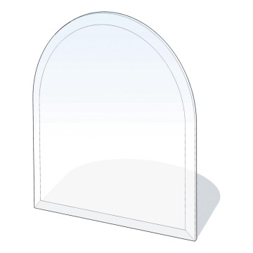 Staklena podloga ispod peći 1300x1200x8 mm polukružna