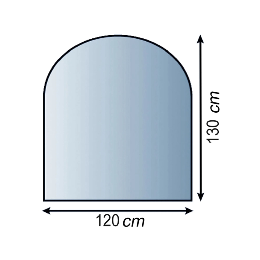Staklena podloga ispod peći 1300x1200x8 mm polukružna