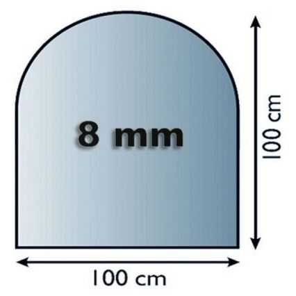 Staklena podloga za peć 1000x1000x8 mm — polukružna
