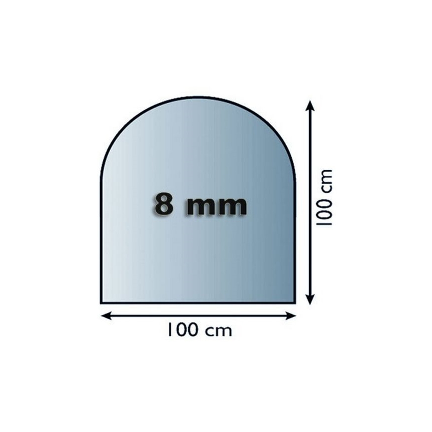 Staklena podloga za peć 1000x1000x8 mm — polukružna