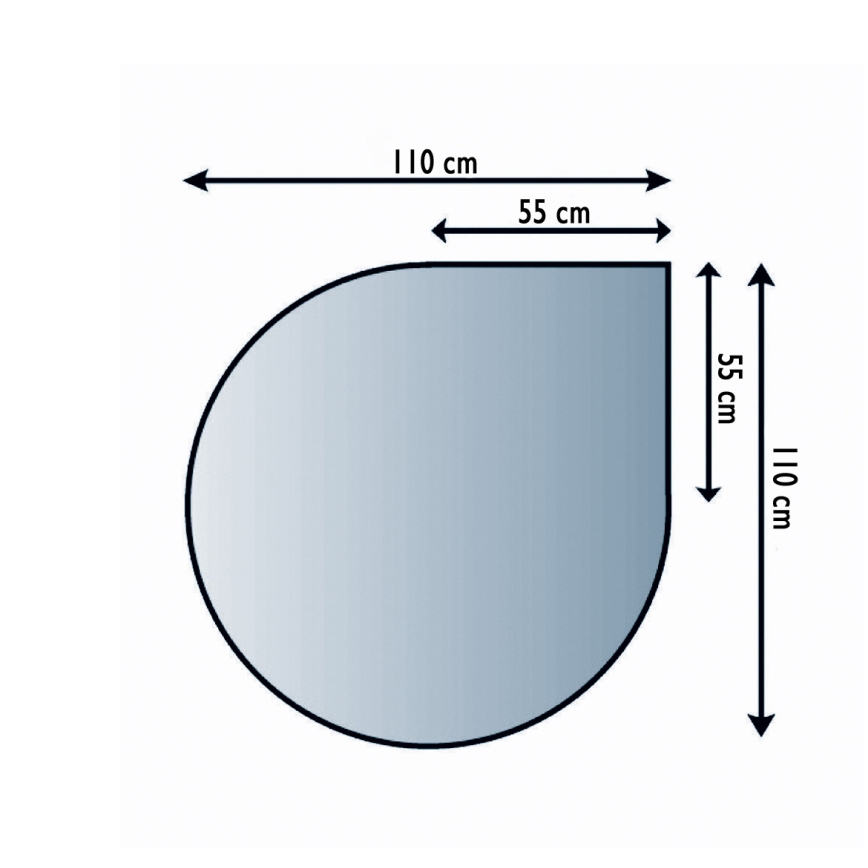 Staklo ispod peći 1100x1100x6 mm suza