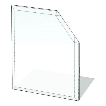 Staklo za šporet 1100x1100x8 mm, fazetiran kvadrat