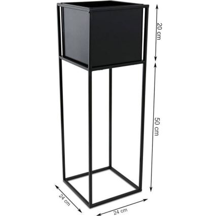Stalak za cveće 70 x 24 cm, crni