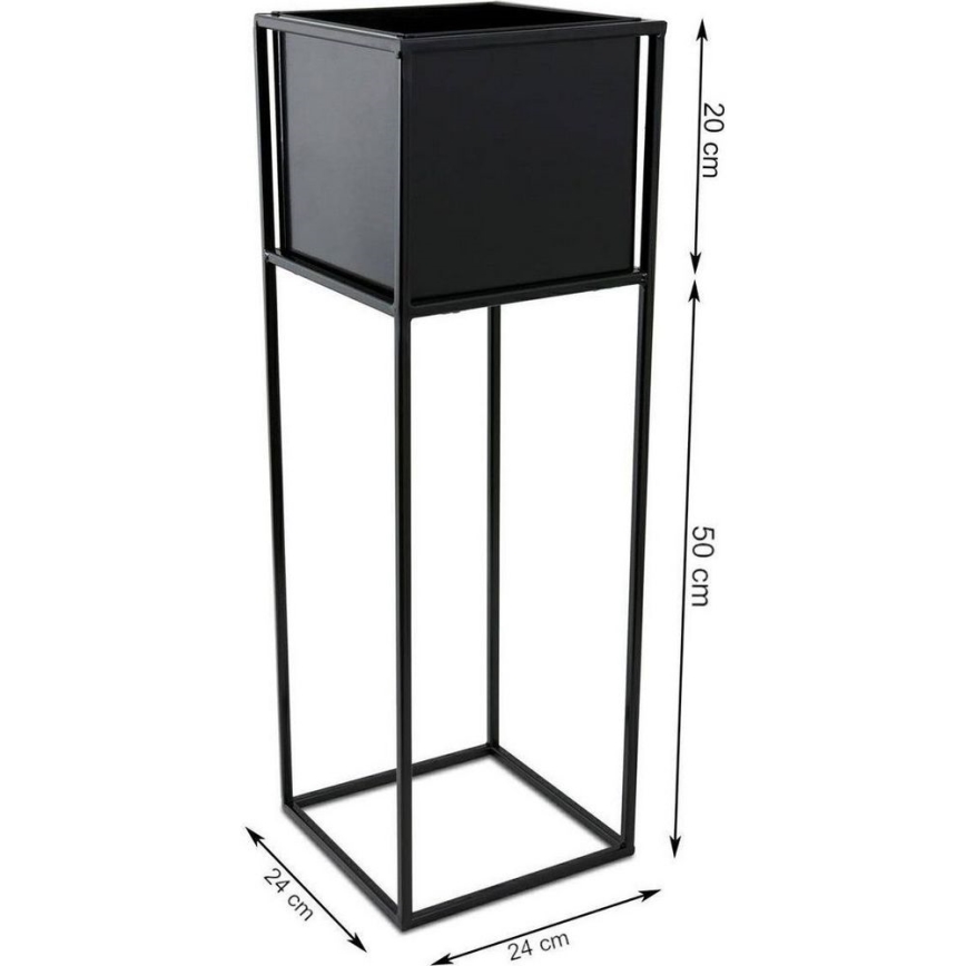 Stalak za cveće 70 x 24 cm, crni