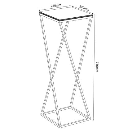 Stalak za cveće 70x24 cm, beo
