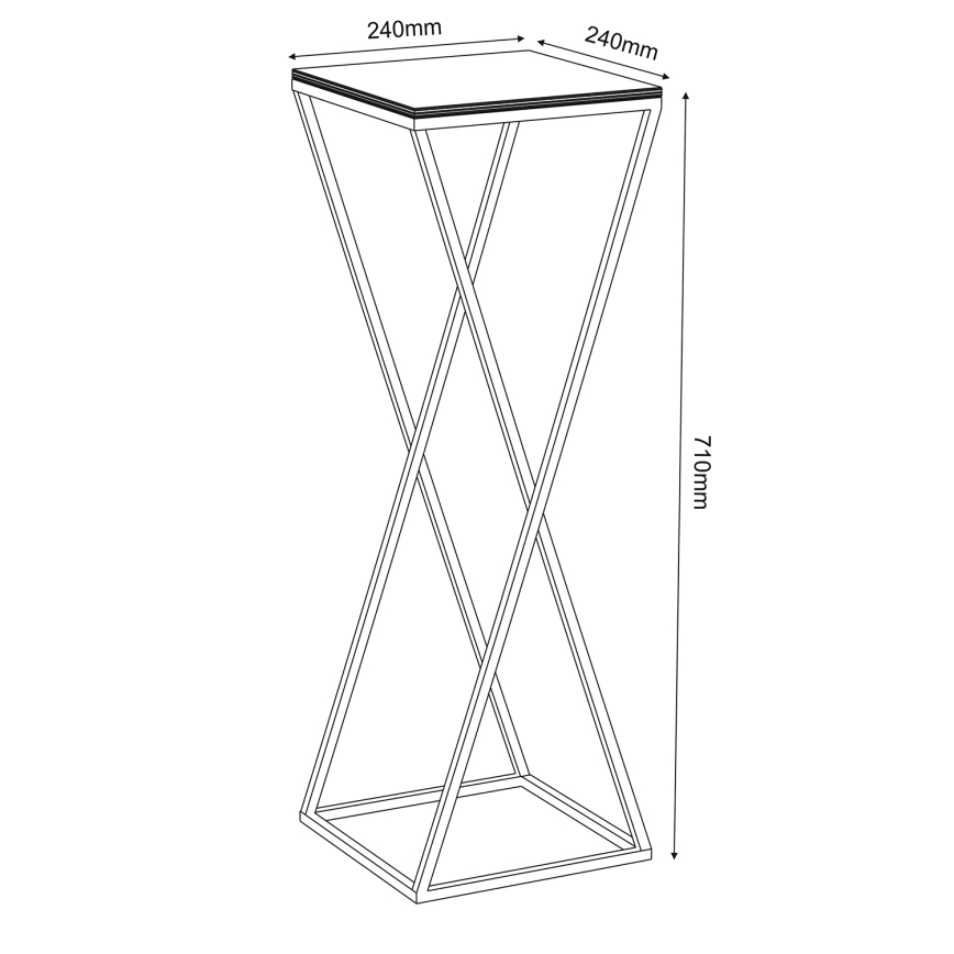 Stalak za cveće 70x24 cm beo
