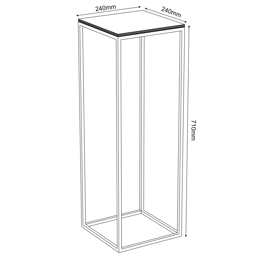 Stalak za cveće 70x24 cm, crne boje