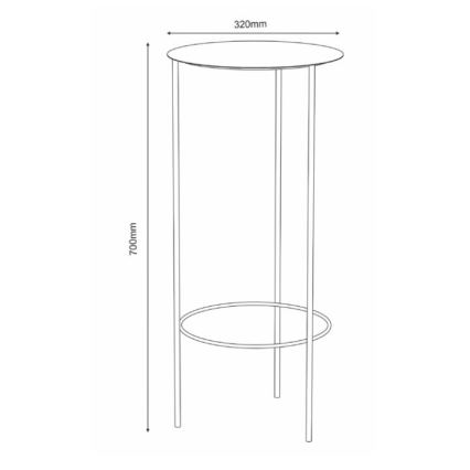 Stalak za cveće 70x32 cm, crne boje
