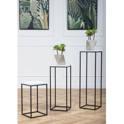 Stalak za cveće BASICLOFT 40x24 bela/crna