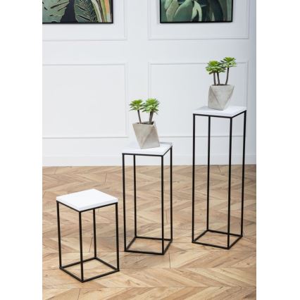 Stalak za cveće BASICLOFT 80x24 crna/bela