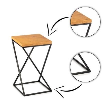Stalak za cveće LOFT 40x24 cm crna/smeđa