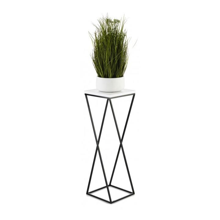 Stalak za cveće LOFT 70x24 cm crna/bela