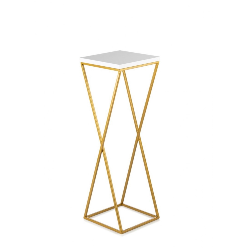 Stalak za cveće LOFT 70x24 cm zlatna/bela