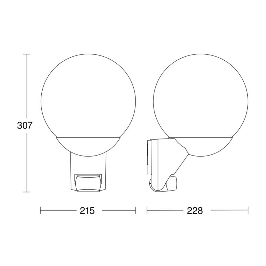 Steinel 035723 - Spoljno zidno svetlo sa senzorom L585S 1xE27/60W/230V IP44