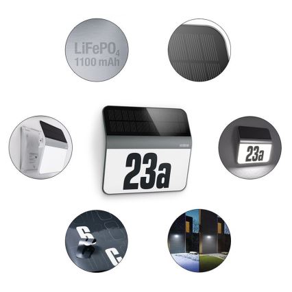 STEINEL 035730 - LED solarno osvetljenje za kućni broj XSolar LH-N LED/0,03W IP44 2500 mAh