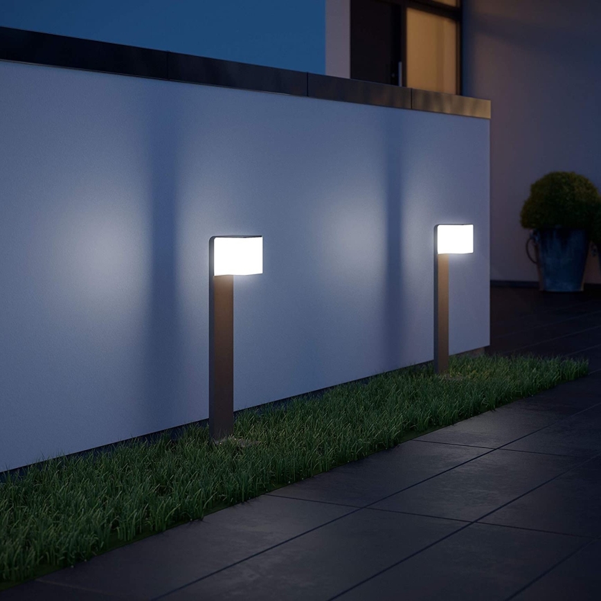 Steinel 055486 - LED spoljašnja lampa sa senzorom CUBO LED/9,5W/230V IP44 srebrna