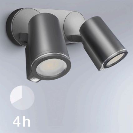 STEINEL 058654 - LED spoljno zidno svetlo sa senzorom SPOT DUO 2xGU10/7,5W/230V IP44