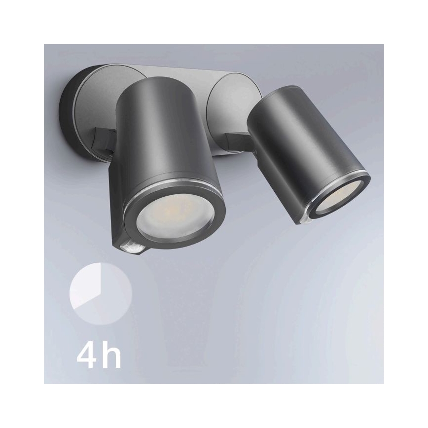 STEINEL 058654 - LED spoljno zidno svetlo sa senzorom SPOT DUO 2xGU10/7,5W/230V IP44
